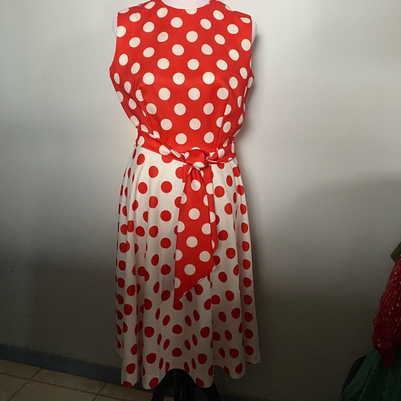 Vintage orange polka dot dress - Picture 1 of 7